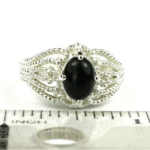 Black Onyx, 925 Sterling Silver Ladies Ladies Ring, SR365