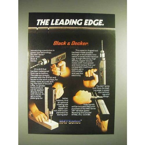 1984 Black & Decker M47 series drill Ad - Leading Edge