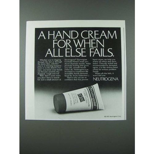 1986 Neutrogena Norwegian Formula Hand Cream Ad - When All Else Fails