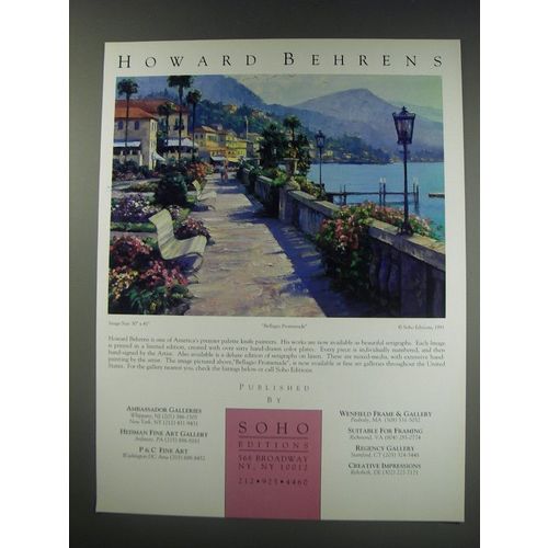 1991 Soho Editions Ad - Bellagio Promenade by Howard Behrens