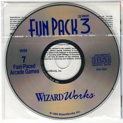 Fun Pack 3 for Windows (PC-CD, 1994) for Windows - New CD & Manual in SLEEVE