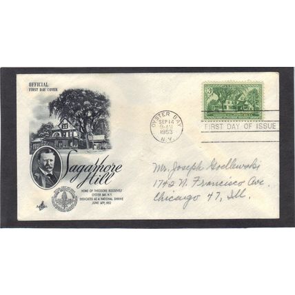 FDC Art Craft 1023 3c Sagamore Hill (Cachet-Penciled/A) CV39054