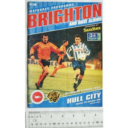 1996 programme Brighton & Hove Albion v. Hull City
