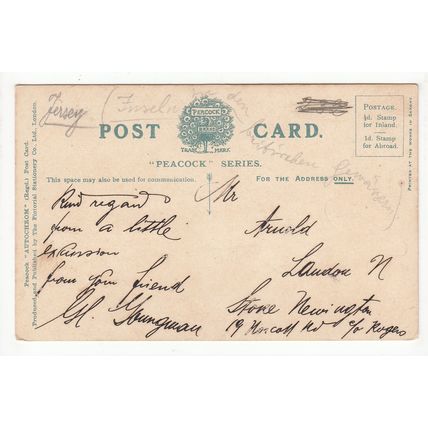 Archirondelle Bay Jersey Postcard Channel Islands Peacock Brand Series