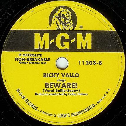 MGM 78 #11203 - "Don't Laugh At Me" & "Beware!" by Ricky Vallo