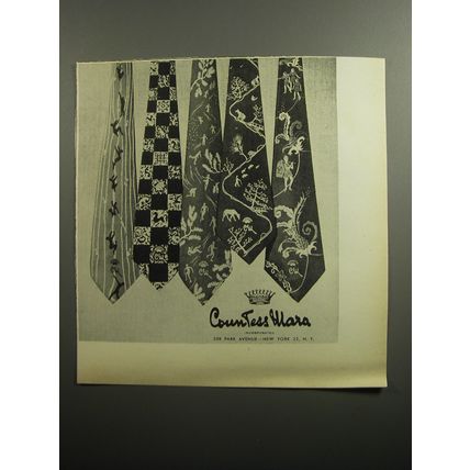 1951 Countess Mara Ties Advertisement - 5 Different Styles