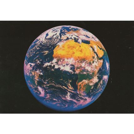 Africa & Europe From Outer Space Map Astronomy Rare Postcard