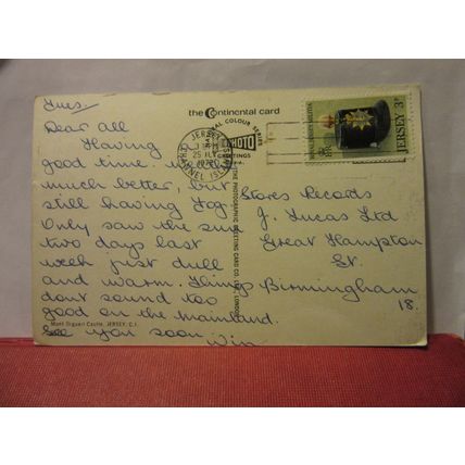 MONT ORGUEIL CASTLE, GOREY, JERSEY.. used vintage postcard 1972 pm =