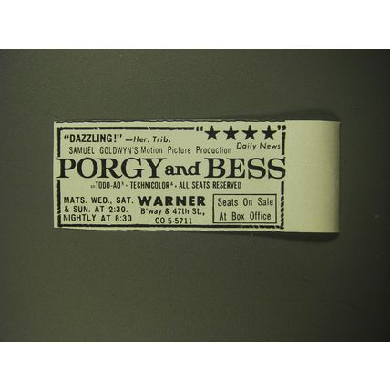 1959 Porgy and Bess Movie Advertisement - Dazzling!