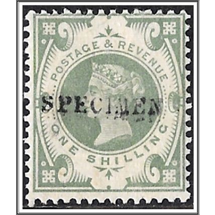 QV SG211 1887 1- Shilling Jubilee Green (Specimen) Mounted Mint