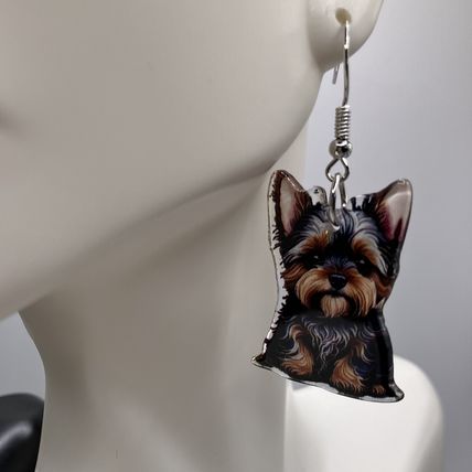 Earrings Yorkie Dog Acrylic Dangle Earrings #803