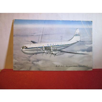 B.O.A.C. STRATACRUISER SPEEDBIRD aeroplane used vintage postcard 1952 pm =