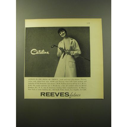 1960 Reeves Fabrics Advertisement - Catalina Fairway Jacket and Skirt