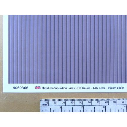 Papier "Toiture/Parement métallique -gris" - pour HO gauge-échelle 1:87-A4