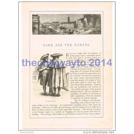 ROMAN PEASANTS PLAYING, THE REAL, MORA, ITALY, BOOK ILLUSTRATION/PRINT, c1891