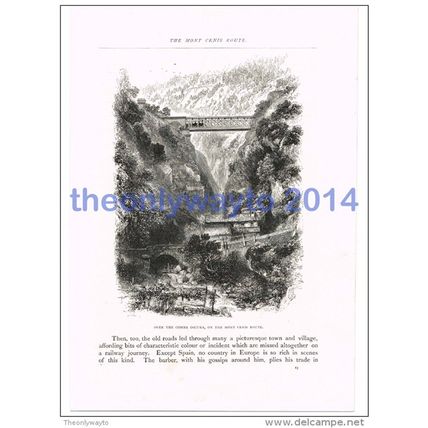 COMBA OSCURA, MONT CENIS, ITALY, BOOK ILLUSTRATION/PRINT, c1891