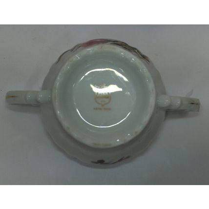 Vintage Sugar Dish Bowl Royal Rose Fine China Japan, Grant Crest Gold Trim