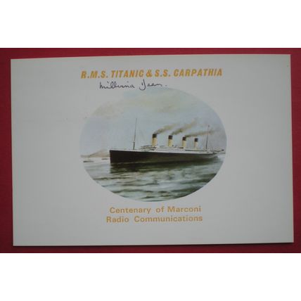 MILLVINA DEAN Titanic Survivor - 1996 signed postcard - posted from Bahamas