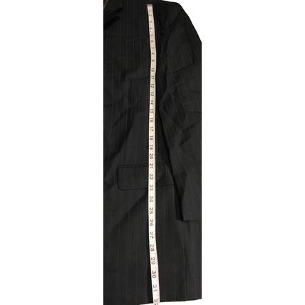 Angelo Rossi Mens Sports Coat Black Striped Inner Pockets Button Sleeve