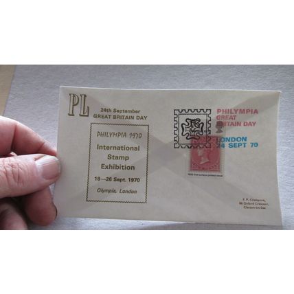 1970 Cover - Philympia Stamp Exhibition - 1/6d red stamp