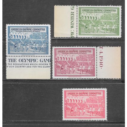 USA 1940 AMERICAN OLYMPIC COMMITTEE WINTER SUMMER GAMES HELSINKI ST MORITZ MNH