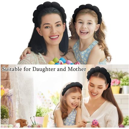 2Pcs Spa Facial Headband Puffy Makeup Hairband for Women Thick Towel Accessories