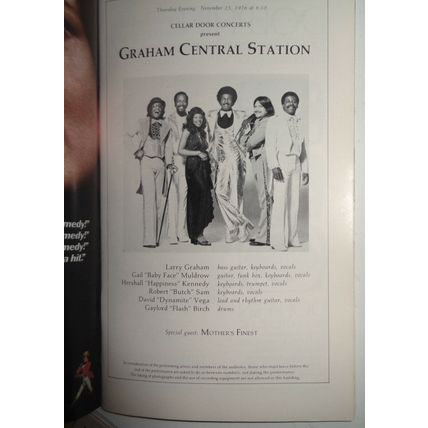 GRAHAM CENTRAL STATION / MELISSA MANCHESTER / AL JARREAU - STAGEBILL - NOV. 1976
