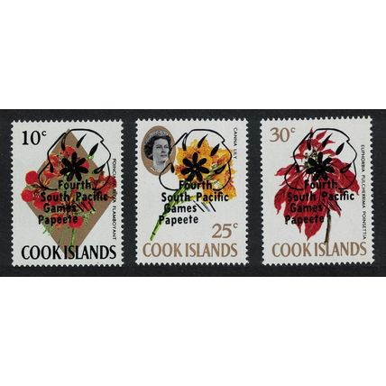Cook Is. Fourth South Pacific Games Tahiti Ovpts 3v 1971 MNH SG#351=357