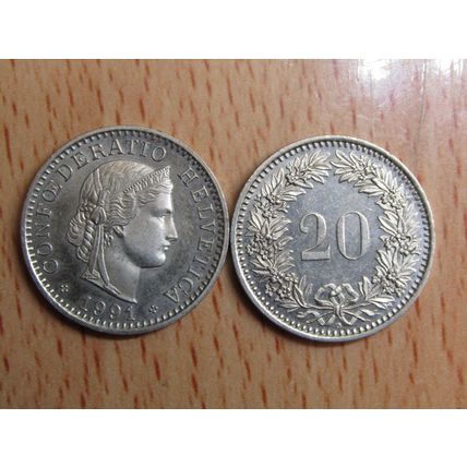 Switzerland 1991 20 Rappen Coin