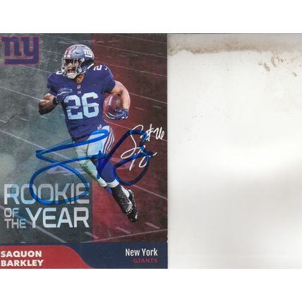 SAQUON BARKLEY 2018 ROOKIE AUTOGRAPHED NEW YORK GIANTS SUPER BOWL CHAMPION RB