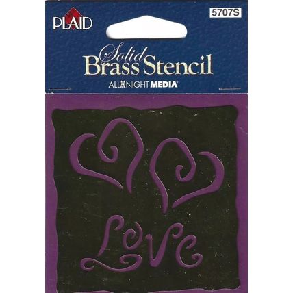 Plaid. 5707S Love Brass Stencil. Embossing Cardmaking Scrapbooking Craft