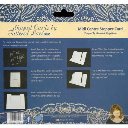 Tattered Lace. Midi Centre Stepper Card Die Set. Die Cutting Cardmaking Crafts