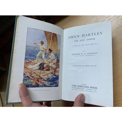 RARE* c1928 W H G KINGSTON "OWEN HARTLEY" FICTION ANTIQUE HARDBACK BOOK (P4)