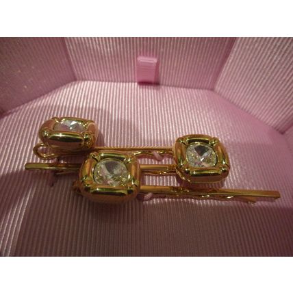 Swarovski Hair pin Set (3), Cushion cut, Gold tone, Gold-tone plated 5616848