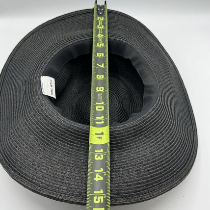 Nine West Gray Straw Hat Wide Brim Used w/Wear Good Cond Fashion