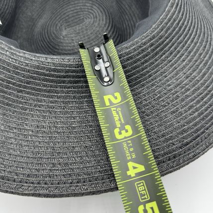 Nine West Gray Straw Hat Wide Brim Used w/Wear Good Cond Fashion