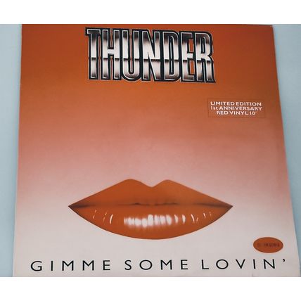 Thunder - Gimme some lovin' 3 track 10" RED vinyl single 10EM148