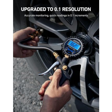 Astroai Digital Tire Pressure Gauge with Inflator, 3-250 PSI Air Chuck & Compres