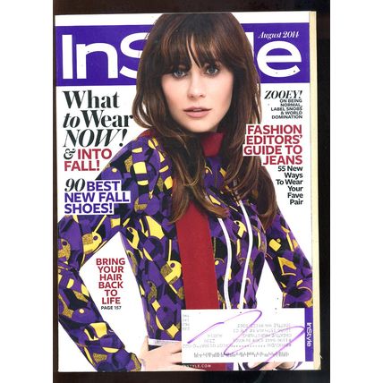 InStyle August 2014 ZOOEY DESHANEL On Being Normal, Guide to Jeans, Best OF FALL