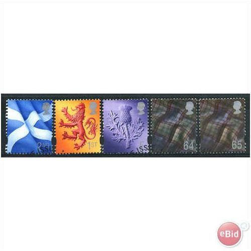 1999-2000 Scotland Definitives S94-98 Very Fine Used