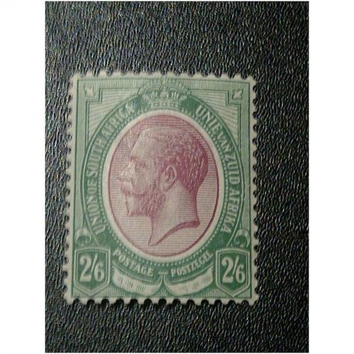 South Africa KGV 1913 2/- 2s 6d Purple & Green Mounted Mint MM SG 14 Sc 13 stamp