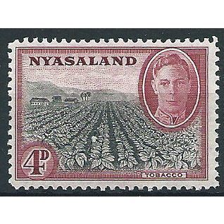Nyasaland 1945 SG149 4d Black & Claret Mounted Mint .....