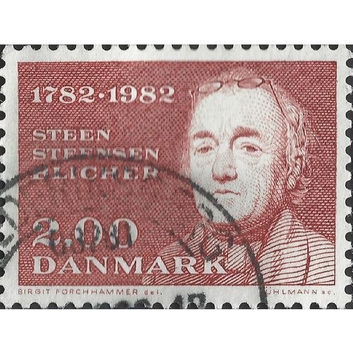 DENMARK, Steen Steensen Blicher, red-brown 1982, 2.00Kr
