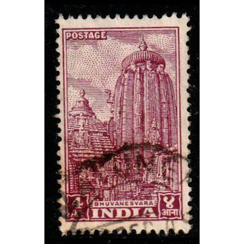 India 1949 Sculpture Bhuvanesvara 4As Used Stamp.