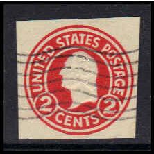 Used U429 2c George Washington Fine Cut Square Z2838