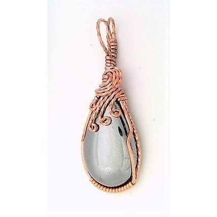 Hematite Copper Wire Wrap Gemstone Pendant 31