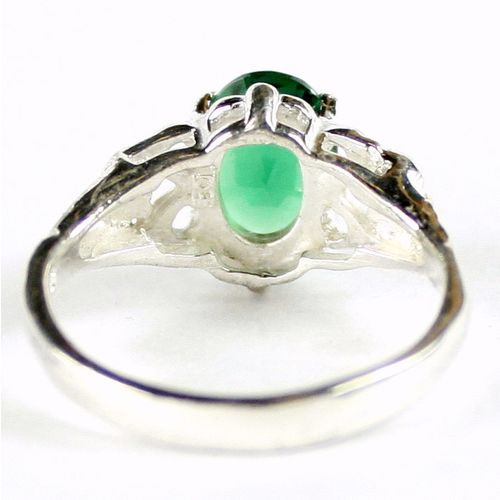 Russian Nanocrystal Emerald, 925 Sterling Silver Ring, SR302