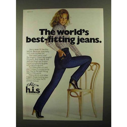 1981 h.i.s. Chic Jeans Ad - World's Best-Fitting
