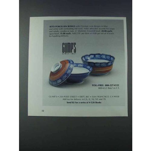 1981 Gump's Seto Porcelain Bowls Ad