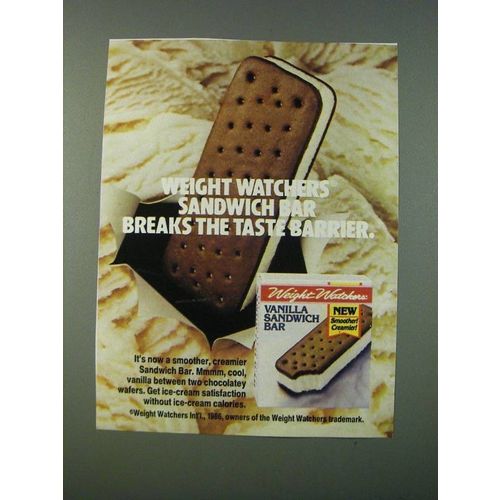 1986 Weight Watchers Sandwich Bar Ad - breaks the taste barrier